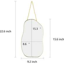 1-Piece Irregular Wall Mirror, Modern Minimalist Asymmetrical Decor – Gold Slim Frame, Versatile For Hallway Or Living Room - mặc định - Xem 4