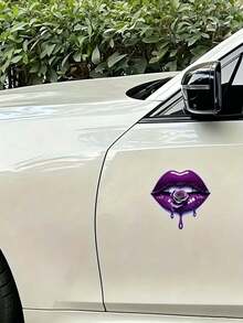Hình dán xe hơi và hoa môi tím quyến rũ, decal vinyl chống thấm nước với hiệu ứng nhỏ giọt, trang trí thân xe cá nhân hóa cho ô tô, xe tải, xe máy, máy tính xách tay và cửa sổ, hình dán nghệ thuật PVC. - A - Xem 2