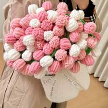 钩针渐变玫瑰花披肩，情人节礼物 - 彩色 - 查看 1