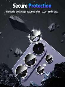 1 pieza Protector de lente de cámara de aleación de diamantes brillantes compatible con Samsung Galaxy S26 Ultra, anti-arañazos, ultra claro, adhesivo fuerte, protector de lente de cámara de vidrio templado de aleación de aluminio metálico, accesorios para teléfonos, compatible con fundas para teléfonos, regalo del Día de la Madre con brillo morado - Morado - Ver 4