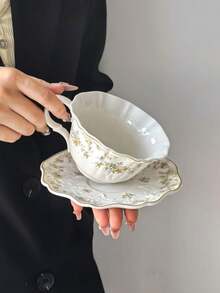 一套“春日邂逅”陶瓷咖啡杯碟套装，法式ins风高品质设计，大容量优雅马克杯，适合盛装咖啡、牛奶，招待客人/亲友，贴心礼品 - 彩色 - 查看 4