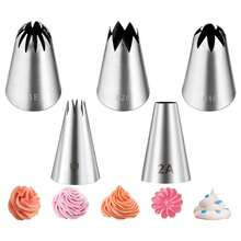 5pcs Stainless Steel Piping Nozzle Set, Baking Tools With Decorative Nozzles And Cupcake Decorating Rings - Multicolor - View 10