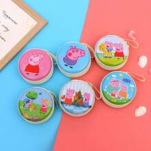 Hasbro Ví tròn mini hình chú heo hoạt hình dễ thương cho trẻ em, túi nhỏ có khóa kéo, hộp đựng tai nghe và dây cáp. - Nhiều màu - Xem 3