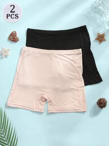 CELILIN 2pcs Anti-Chafing Safety Shorts, Daily Essential Pocket Leggings, Non-Binding Non-Rolling Hem Lounge Shorts - Multicolor - View 11