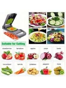 Multifunctional Vegetable Slicer,Vegetable Shredder Easy Kitchen Tool For Home Daily Vegetable Cutting.Multifunctional Vegetable Slicer, Vegetable , Kitchen Slicer,Vegetable Cutting Tool, Kitchen Vegetable Shredder, Daily Cooking Tool - 黑綠色 - 查看 8