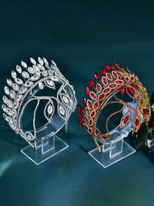 Luxurious Crystal Crown Headband, Bridal Hair Accessory Suitable For Wedding And Party,Festival,Elegant - Multicolor - View 6