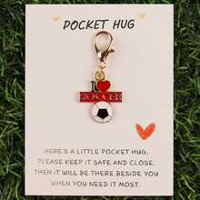 1pc/5pcs Soccer Pocket Hug Enamel Keychain Set Football Lover Motivational Gift For Players Fans - Multicolor - View 15