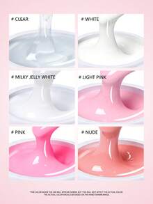 XEIJAYI 1支固体美甲延长胶，硬质延长胶，不粘手美甲雕塑胶，亚克力延长胶，适合美甲沙龙DIY，女士礼物 - 裸粉色 - 查看 6