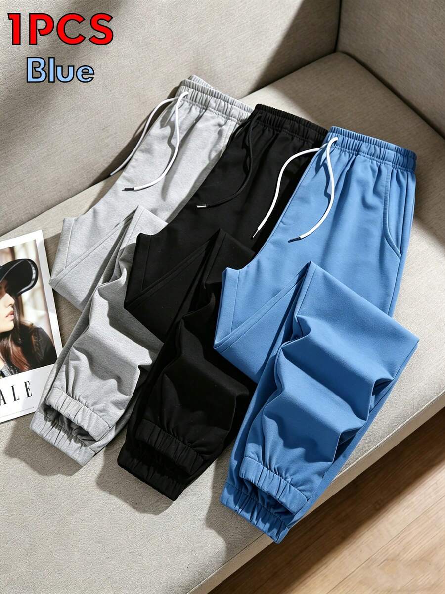 Spring/Autumn Essential, Multiple Styles Of Sports Casual Pants Available, Comfortable And Versatile, Slimming And Flattering, Multi-Functional Casual Outdoor Jogging Pants - Blue - View 1