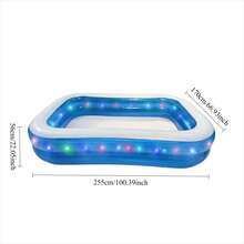 Thick, Large Adult-Sized Inflatable, Illuminated Swimming Pool – Perfect For Summer Outdoor Water Games. Sturdy Construction, Ideal For Summer Parties, Holidays, And Family Gatherings. - 充氣泳池 - 查看 5