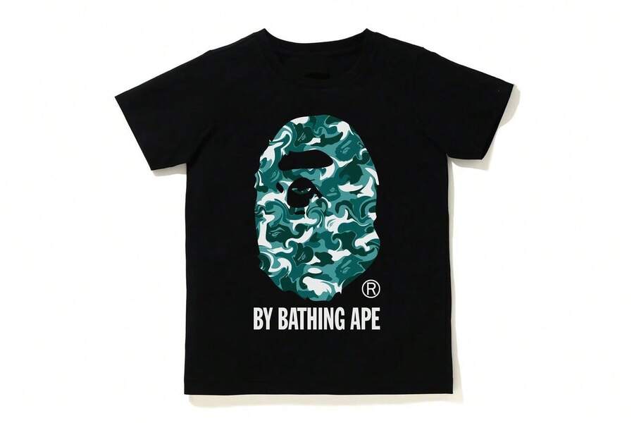 Men's T Shirt Versatile Fit, Men's Breathable Cotton T-Shirt, Men'S Graphic T-Shirt - Black With Blue Mask Print - Lightweight Summer Tee For Everyday & Themed Events - Breathable Round Neck Shirt - Casual Streetwear Essential, Event Apparel, Bold Print Top, Comfortable Fit, Street Style,  Design, Soft Material, Print Top, Young Adults 100% Cotton, 220g Fabric, Gift For Dad Christmass Gift - 黑色32 - 查看 1