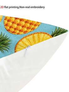 1PC Soft Short Plush Throw Pillow Cover, 45*45 Cm Pineapple Pattern, Ideal For Living Room, Bedroom, Office Decor (Pillow Insert Not Included), Stylish Pineapple Print Pillow Cover | Pineapple Pattern | Durable Decorative Pillows - Multicolor - View 4