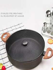 Splash Guard - A Heat-Resistant Mesh Cover Suitable For Preventing Splatters And Smoke, Ideal For Healthy Cooking, A Kitchen Essential Mesh Cover - Black - View 3