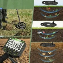 Metalldetektor mit ergonomischem Griff – hohe Präzision, robuste und langlebige Konstruktion, inklusive Schaufel und Aufbewahrungstasche, perfekt für die Schatzsuche an Stränden, in Gärten und auf Rasenflächen. - Schwarz - Übersicht 5