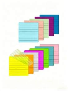 1200pcs Transparent Line Sticky Notes, 12 Packs Transparent Line Sticky Notes, Size 3x3 Inches, Aesthetic And Practical, Suitable For School And Office Supplies, Back To School Essential - 3in:3in - View 2