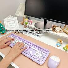 Mofii 666PRO 2.4G Wireless Keyboard And Mouse Set, Ergonomic Design, Plug And Play USB Connection, Fashionable And Cute Appearance, Silent And Comfortable. Batteries Not Included, Requires 1 AA Battery For Mouse And 1 AAA Battery For Keyboard Separately. - 查看 11