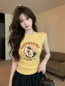 Women Tops - Yellow - View 4
