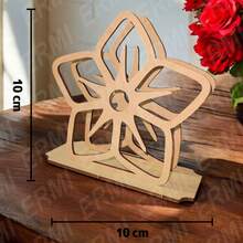 Servilleteros MDF Florales Armables DIY para Pintar Paquete de 10 Piezas (7 Diseños Disponibles) Decoración de Mesa Eventos Fiesta Boda Cumpleaños 10 x 10 cm - Flor moderna 1005 - Ver 5