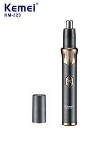 Kemei KM-323 小型便携式电动鼻毛修剪器，USB充电，无痛脱毛 - 黑色 - 查看 1