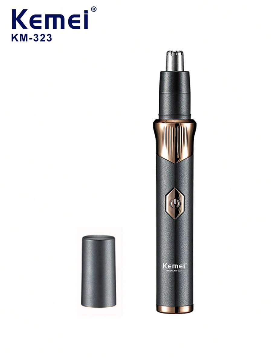 Kemei KM-323 小型便携式电动鼻毛修剪器,USB充电,无痛脱毛 - 黑色 - 查看 1