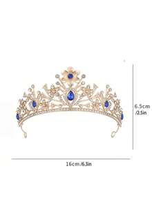 1pc Crystal Wedding Large Tiara Baroque Vintage Bridal Headpiece Wedding Dress Accessory Bridal Crown - Multicolor - View 3