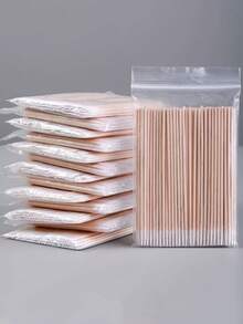 100支/200支便携式卸甲棉签 - 清洁棉签，适用于健康美甲和化妆，可用于清洁指甲、卸除指甲油，旅行必备，卫生便捷，多功能美甲配件 - 彩色 - 查看 10