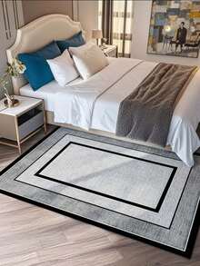 Minimalist Geometric Pattern Printed Rugs, Living Room Sofa Carpet, Bedroom Carpets, Anti-Slip Bedside Rugs, Dining Room Kitchen Mats, Office Chair Pads, Entrance Doormat, Picnic Blanket, Outdoor Camping Mat - Grey - View 21