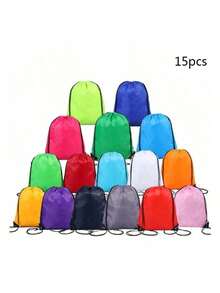 1pc/5pcs/10pcs/15pcs Halloween Christmas Drawstring Bag, Marathon Drawstring Backpack, Event Bag, Drawstring Pouch, Storage Bag, Sports Basketball Bag, Water Bottle Sleeve Set - Multicolor - View 21