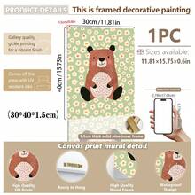 1件帆布壁畫，兒童房裝飾相框，可愛熊主題兒童房壁畫，折衷主義兒童房裝飾，想像力動物設計，波希米亞風格藝術，動物藝術，兒童房裝飾，嬰兒房壁畫，幼兒園裝飾，遊戲室海報，嬰兒禮物，派對裝飾，新生兒禮物，母親節禮物，父親節禮物 - 彩色 - 查看 14