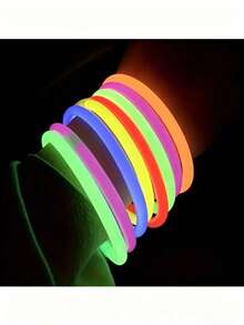 100/50/20pcs Glow Stick Bracelets & Necklaces, Multi-Color Luminous Sticks For Party, Wedding, Concert, DIY Glow Bracelets, Party Decorations & Music Festival Supplies - View 2