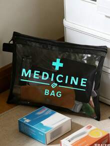 Nécessaire de malha com logo "Medication" em azul-petróleo brilhante, estojo portátil, bolsa de maquiagem, organizador de cuidados com a pele, item essencial para viagens, volta às aulas, material escolar, presente para madrinhas, presente de Dia das Mães, presente de aniversário, presente para amigos e professores, bolsa para guardar medicamentos, organizador de banheiro, porta-joias, porta-batom e porta-maquiagem, nécessaire para estudantes, presente para esposa, família, amigos e colegas de trabalho. - Multicolorido - Ver 6