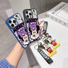 This Disney Mickey Mouse Pattern Lanyard Phone Case Features A Strong Magnetic Closure And Full Coverage Of Acrylic And TPU Material. It's Shockproof, Lightweight, And Suitable For IPhone17/16/11/13/15/15 Plus/15 Pro/15 Pro Max/12/14 Pro Max/11 Pro Max/12 Pro/12 Pro Max/13. It's A Popular Birthday Gift, Business Gift, Durable, Stain-Resistant, And Fingerprint-Resistant New Phone Case For Men And Women. It Also Includes A Mickey Mouse Phone Case And Mickey Mouse Doll Bracelet. Compatible With SamsungGalaxy S20, S21, S22, S23, And S24 Series. It's The Perfect Gift For Friends And Family. This Stylish Phone Case Is Fun, Lightweight, And Durable. IPhone17 Pro Max Phone Case, Minnie Phone Case. - Trong sáng - Xem 4