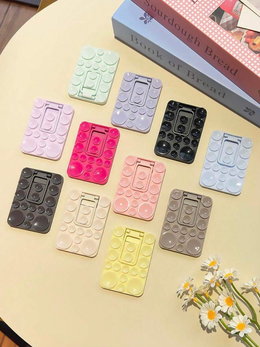 Giá đỡ điện thoại silicon 17 giác hút, kèm khung kim loại và lớp keo dán, thích hợp sử dụng khi trang điểm, xem video, văn phòng, tập thể dục, tắm, trên xe hơi và nhà bếp. - Nhiều màu - Xem 1