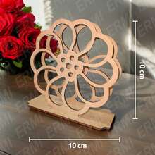 Servilleteros MDF Florales Armables DIY para Pintar Paquete de 10 Piezas (7 Diseños Disponibles) Decoración de Mesa Eventos Fiesta Boda Cumpleaños 10 x 10 cm - Flor ornamental 1001 - Ver 5
