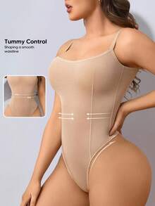 Tanga de mujer con control de abdomen y alta elasticidad - Albaricoque - Ver 2