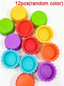 12 pezzi Tappi in silicone riutilizzabili universali (colori casuali), per preservare la freschezza, adatti per sigillare e conservare bottiglie di birra, bibite e vino. I tappi per la freschezza sono disponibili nei colori arancione/rosso/blu, adatti per la conservazione in cucina/accessori da cucina/matrimonio/articoli essenziali per le vacanze/articoli essenziali da viaggio/forniture per addio al nubilato/borracce/giocattoli morbidi - Multicolore - Visualizzare 12