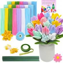 872 Pcs Pink Or Multicolor Chenille Stems Mega Bundle - 7 Vibrant Colors Pipe Cleaners, Bulk Pack For DIY Floral Bouquets, Handmade Crafts & Perfect Valentine's Day Gifts - 872pcs - View 8