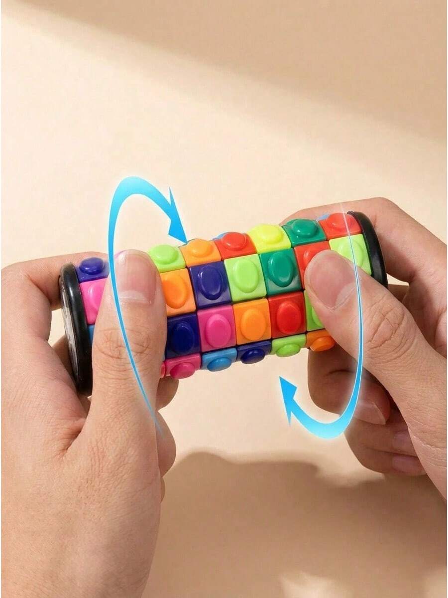 1pc 3D Rubik's Corn Cube, Finger Cube, Cylinder Cube, Personalized Puzzle High Difficulty 3/5/7 Layers Cube, Adult Stress Relief Toy, 3d Fidget, Sensory Cube, Rubex Cube, Sensory Toys, Fidget, Fidget Toys, Stress Balls, Pe, Squishies - 5層圓柱體 - 查看 1