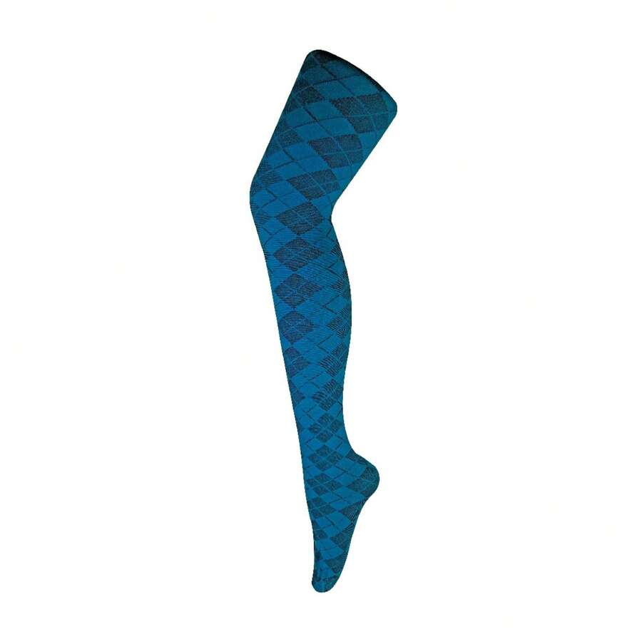 Sock Snob Sock Snob - Ladies Thick Coloured 80 Denier Opaque Patterned Winter Fashion Tights - 阿蓋爾青色 - 查看 1