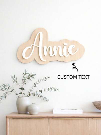 1pc Custom Name Wood And Acrylic Sign, Personalized Name Wall Decor, Kids Room Hanging Plaque, Wooden Name Wall Art, Wall Hanging Decor Craftwork, Aesthetic Nursery Home Decor Artwork, Birthday Gifts, Christmas Gifts