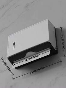 1pc Large Capacity 200+ Tissue Box, Includes Punching Installation And Punch-Free Installation Accessories, High Hardness Plastic Material, Wall-Mounted Paper Towel Holder For Commercial Bathroom, Waterproof Tissue Box, Hotel & Kitchen Large Capacity Paper Towel Rack - Black - View 4