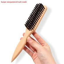 1 pezzo Spazzola per capelli in setole di cinghiale con manico in bambù, spazzola naturale per lo styling e la pulizia dei capelli, adatta per la cura dei capelli, il controllo di ricci e doppie punte, adatta a tutti i tipi di capelli con superficie liscia, disponibile con estremità arrotondate o affusolate - Albicocca - Visualizzare 10