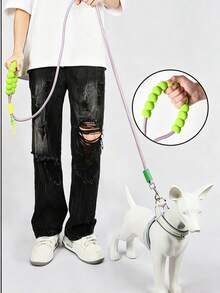 1.85m/6ft Padded Handle Dog Leash, 1cm Thick Reflective Nylon Pet Walking Lead For Medium & Large Dogs - Multicolor - View 4