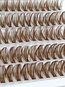 200 Pcs Brown Individual Lashes 40D D Curl Cluster Lash Extensions Fluffy Soft Individual Eyelashes Volume Natural Look Makeup Cluster Eyelashes,Individual Cluster Lashes,False Eyelashes, Fake Lashes - View 3