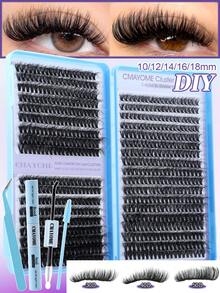 Bộ nối mi giả dạng chùm 720/666 sợi, dung lượng cao, mi giả bền lâu có keo dán, nhíp, cọ mascara, thân thiện với người mới bắt đầu, bộ mi giả mềm mại, bông xốp, mi giả tái sử dụng, trông tự nhiên, dung lượng lớn, tự làm tại nhà, bộ nối mi dạng chùm, phù hợp cho trang điểm mắt hàng ngày, chụp ảnh, đám cưới. - Nhiều màu - Xem 14