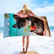 1pc Bulldog Beach Towel, Super Absorbent Large Beach Blanket, Suitable For Beach, Pool, Travel, Camping, Yoga, Available In Multiple Sizes - Beach Bully - View 7