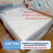1pc/2pcs/5pcs Extra Large Transparent Furniture Cover - Heavy Duty Plastic, Tight Elastic Band Closure, All-Weather Use For Sofa, Table, Bench - Protects Against Heavy Rain/Snow/UV - Compatible With Patio, Balcony - Easy Installation - Suitable For Large Items - All Season Use - Fits Sofa And Table - Fitted Transparent Design, Sofa Cover, Furniture Cover - Multicolor - View 9
