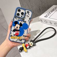 This Disney Mickey Mouse Pattern Lanyard Phone Case Features A Strong Magnetic Closure And Full Coverage Of Acrylic And TPU Material. It's Shockproof, Lightweight, And Suitable For IPhone17/16/11/13/15/15 Plus/15 Pro/15 Pro Max/12/14 Pro Max/11 Pro Max/12 Pro/12 Pro Max/13. It's A Popular Birthday Gift, Business Gift, Durable, Stain-Resistant, And Fingerprint-Resistant New Phone Case For Men And Women. It Also Includes A Mickey Mouse Phone Case And Mickey Mouse Doll Bracelet. Compatible With SamsungGalaxy S20, S21, S22, S23, And S24 Series. It's The Perfect Gift For Friends And Family. This Stylish Phone Case Is Fun, Lightweight, And Durable. IPhone17 Pro Max Phone Case, Minnie Phone Case. - Clear - View 6