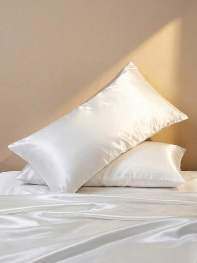 1个100%纯色丝滑柔软抱枕套，不含枕芯，仿丝材质，透气性好，信封式开口，适用于床、沙发、客厅、乡村风格家居，尺寸20英寸x54英寸，装饰枕套，男女通用，可机洗，适用于宿舍、书房等场所。