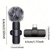 Complete Vlogging Kit: Wireless Lavalier Microphone Set For Smartphones - 2 Mini Mics With Noise Reduction & Stereo Podcast, Live Stream - 黑色 - 查看 10
